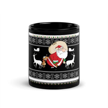 Santa's Black Glossy Mug